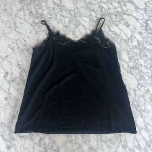 Massimo Dutti Black Lace Cami Top
